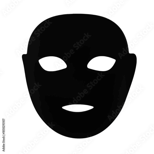 Black Sheet Mask with Cutouts For Eyes And Mouth.