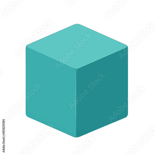 3D turquoise cube with rounded edges