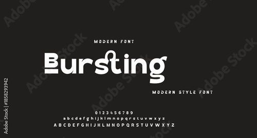 Modern Bold Font. Regular Italic Number Typography urban style alphabet fonts for fashion, sport, technology, digital, movie, logo design, vector illustration