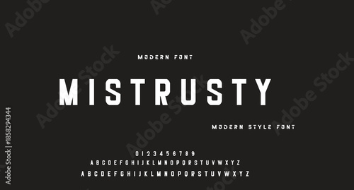 Modern Bold Font. Regular Italic Number Typography urban style alphabet fonts for fashion, sport, technology, digital, movie, logo design, vector illustration