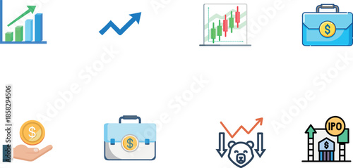 Blue Line City Building and Infrastructure Icon Set for Web and Maps