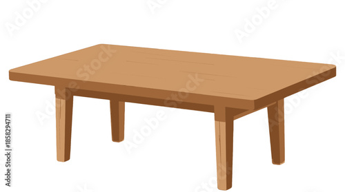 Simple wooden table with rectangular top