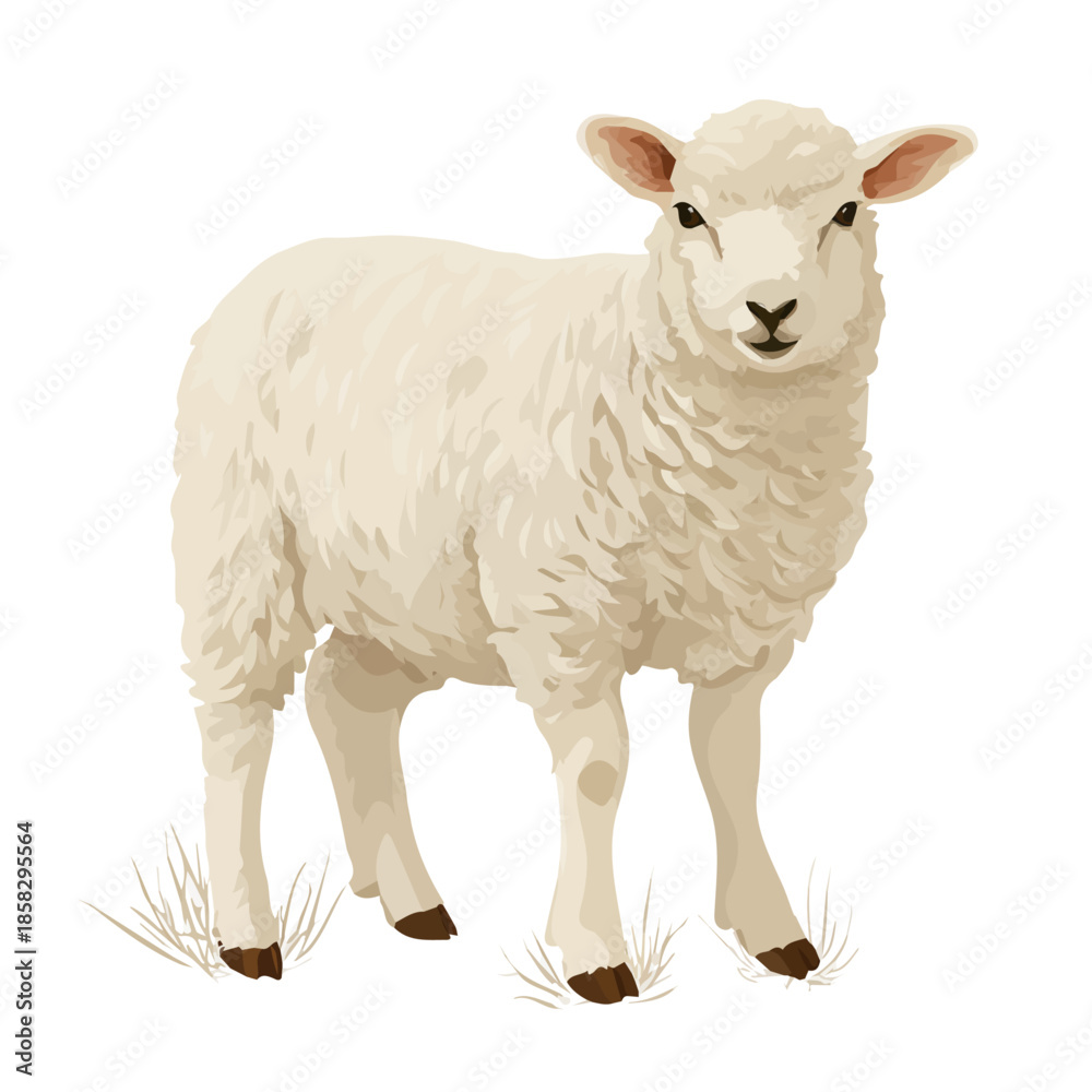 Fototapeta premium Flat 2D Lambs Quarters vector illustration, icon graphic on white background