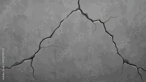 Cracked wall texture A grayscale representation of damage, imperfection, and age in concrete