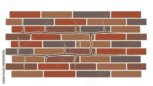 Cracked Brick Wall Texture A Detailed Illustration for Design and Backgrounds