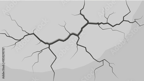 Cracked Wall Illustration Vector Graphics of Damage, Texture, and Background for Design Projects