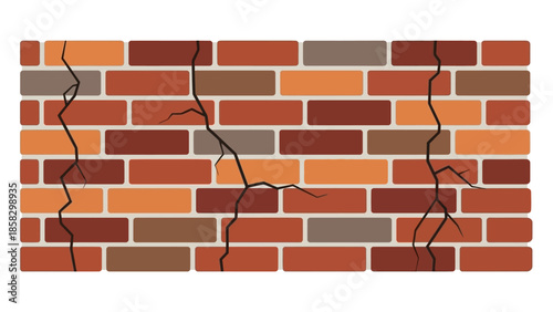Brick wall illustration showing cracks across the surface, representing damage and deterioration
