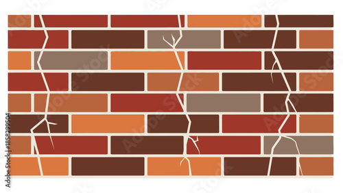 Brick Wall with Cracks A Simple Vector Illustration for Design and Backgrounds