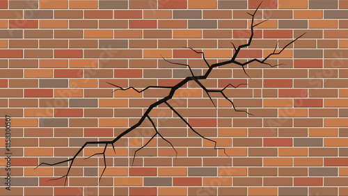 Cracked Brick Wall Texture A Detailed Illustration of Damage and Decay