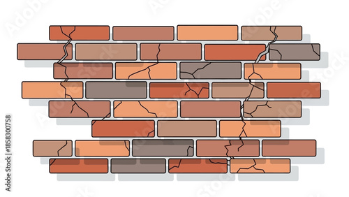 Cracked brick wall illustration A visual representation of damage and decay