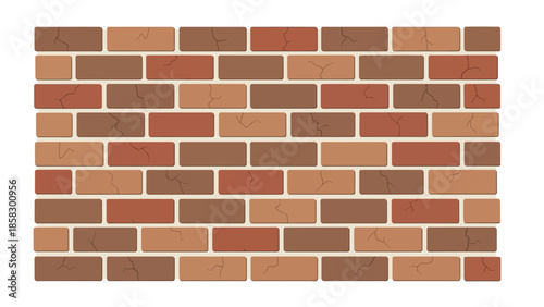 Brick Wall Texture Illustration Seamless Background of Red, Brown, and Beige Bricks