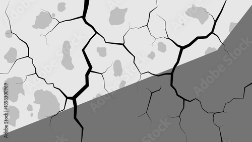 Cracked Surface Texture A Study in Contrasts of Light and Shadow, Illustrative Design