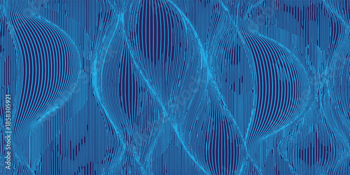 Grunge white wave paper curved reliefs abstract background. blue vector art