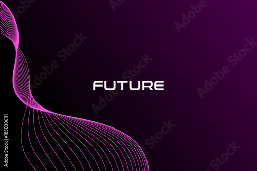modern futuristic abstract wavy purple lines luxury background