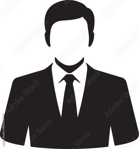 Black Silhouette of a Person Wearing a Suit and Tie
