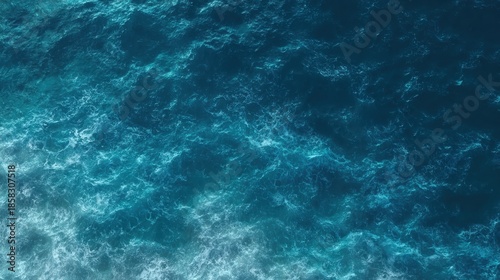 Repeating background of ocean water surface in blue, perfect for swimwear patterns, beach accessories, or summer graphics.