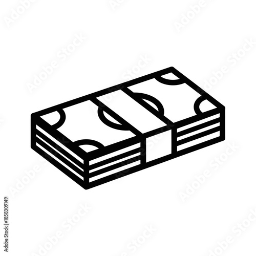 Stack of Cash Money Bills Illustration for Financial and Business Content