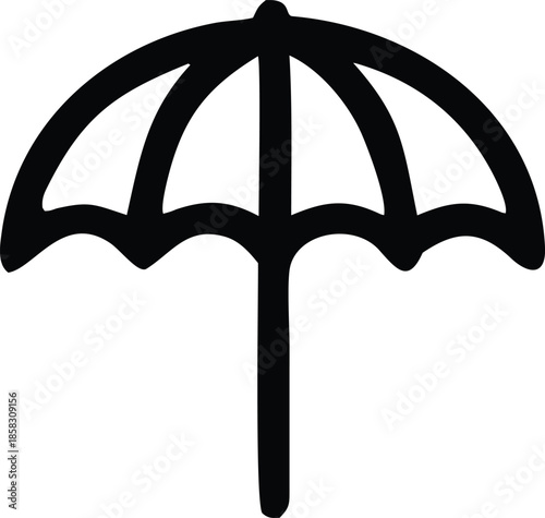 Black umbrella icon Vector