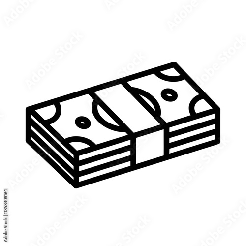 Stack of Cash Money Bills Illustration for Financial and Business Visuals