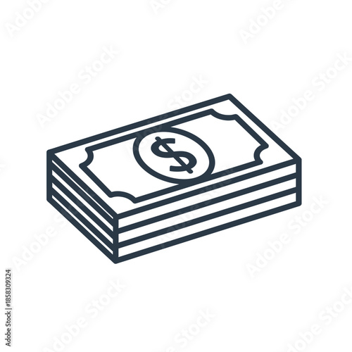 Stack of Cash Money Bills Currency for Financial and Business Use