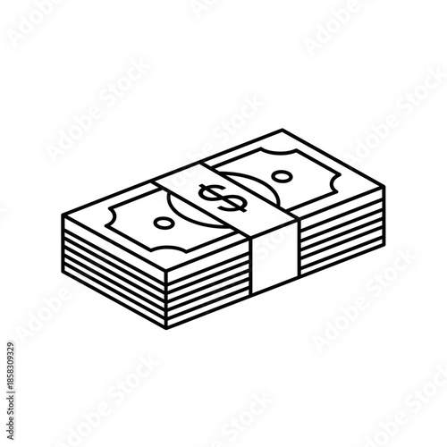 Stack of Cash Money bills for financial and business themes