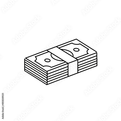 Stack of Cash Money Bills for Financial and Business Use Visual
