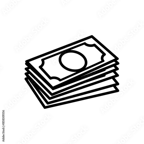 Stack of Currency Bills for Financial and Economic Concepts in Stock Photography