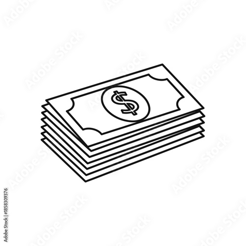 Stack of Currency Bills Illustrating Financial Growth and Wealth Concept