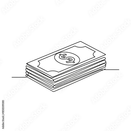 Stack of Cash Money Bills for Financial Success and Investment Concepts