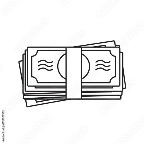 Stack of currency bills for financial transactions and economic growth