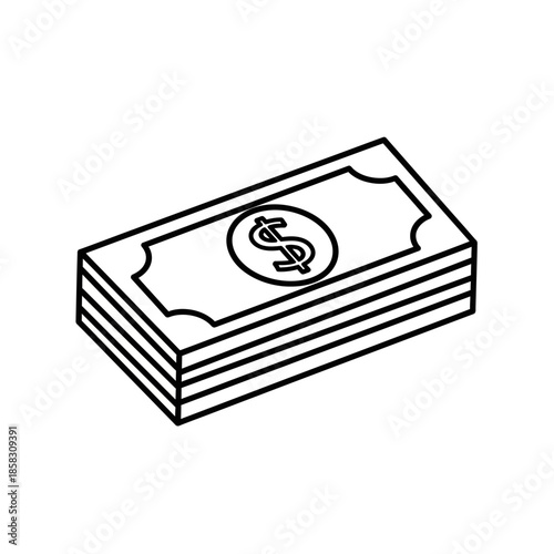 Stack of Cash Money Bills for Financial Success and Wealth Concept