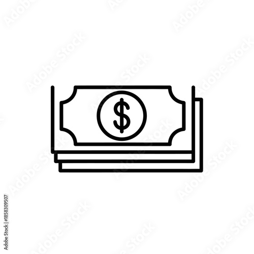 Stack of dollar bills financial money currency concept for business