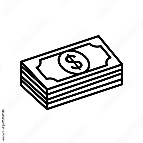 Stack of dollar bills icon representing financial savings or currency