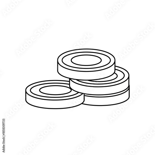 Stack of Metallic Coins for Financial, Economy, and Investment Topics