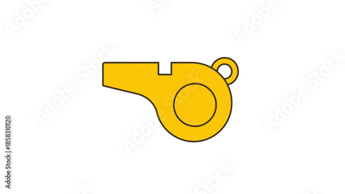 yellow whistle on white background