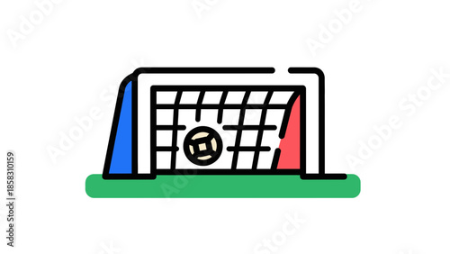 World cup football theme super simple flat icon of a soccer goal post