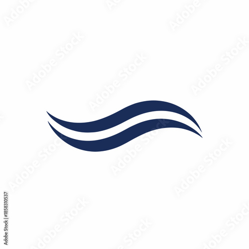 Free Download Wavy Lines in Dark Blue with Smooth Curves and Simple Design for Logo Template - GFXLoad