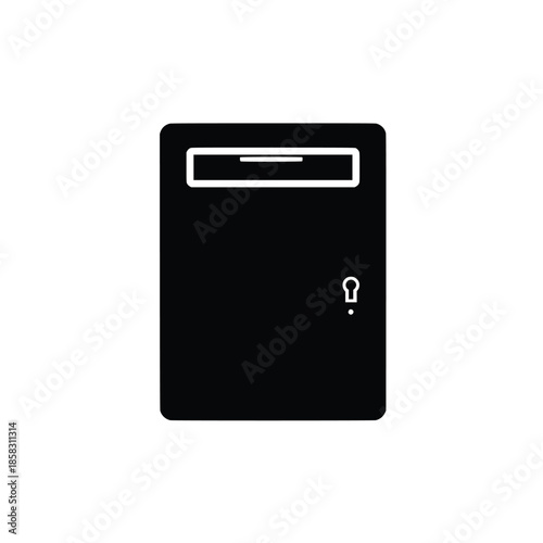 Bank Vault Safe Icon Set – Secure Storage Strongbox Silhouette Vector