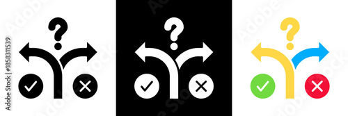 Decision Icon Set Glyph vector Illustration 