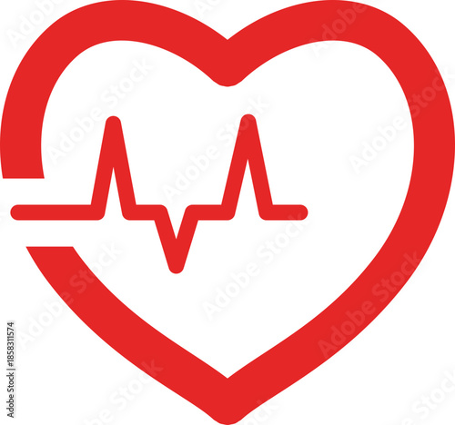 heart and heartbeat symbol vector