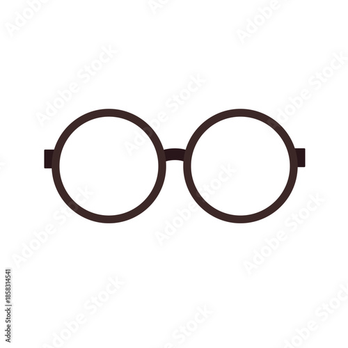 Round-shaped eyeglasses. Accessory, beauty, eyewear concepts. Flat decorative vector design isolated illustration.