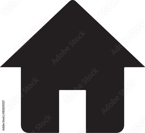 Simple black house icon on white background