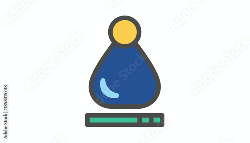 Laboratory reagent drop on digital scale isolated on white background, precise measurement concept