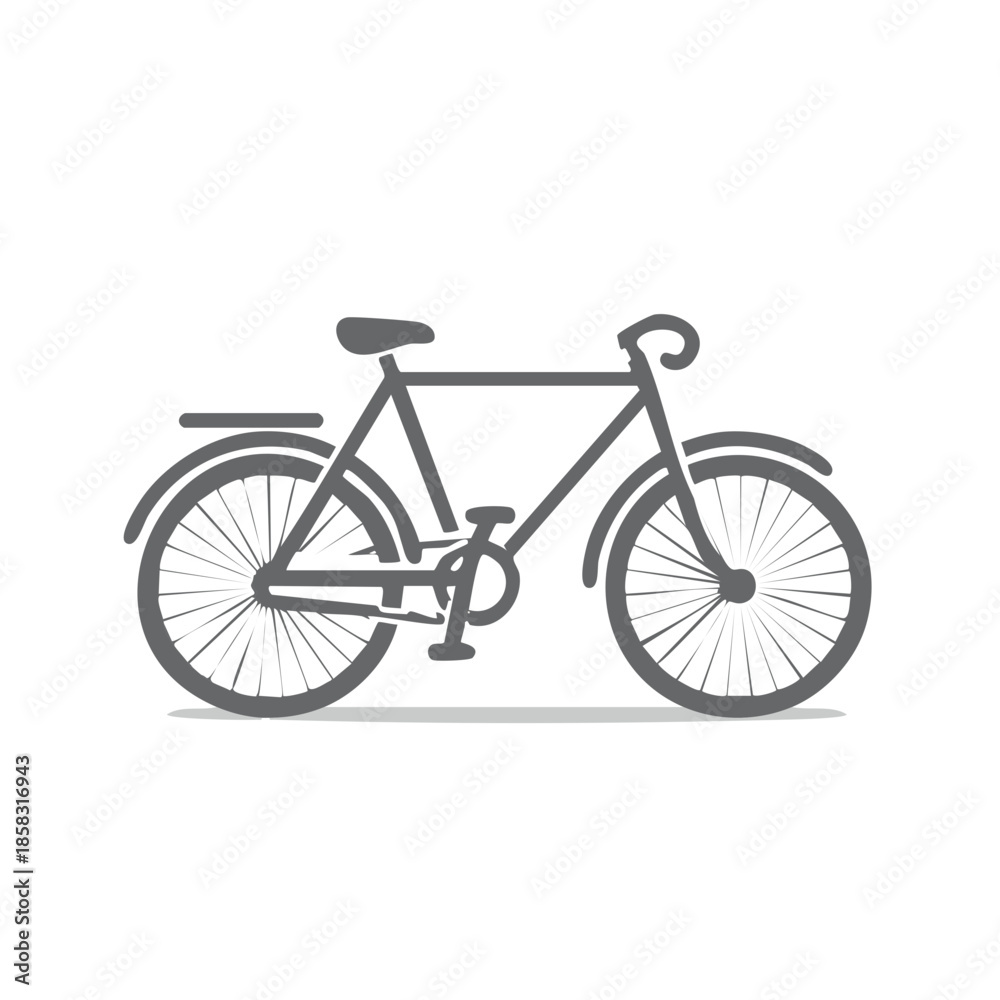Fototapeta premium Bicycle Symbol Isolated Minimalist Style Transportation Graphic, Sport Vehicle Icon, Simple Design