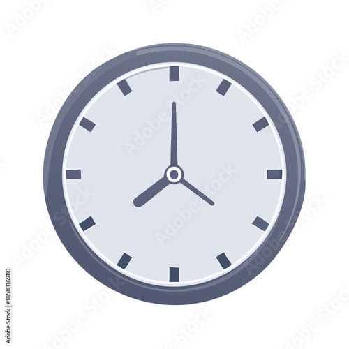 Round Grey Wall Clock Shows Eight O'Clock Illustration Demonstrating Passage of Time and Schedules or Deadlines