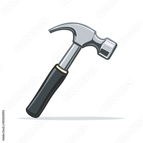 Wallpaper Mural Silver Hammer with Black Handle Isolated Tool for Woodworking or Construction Torontodigital.ca