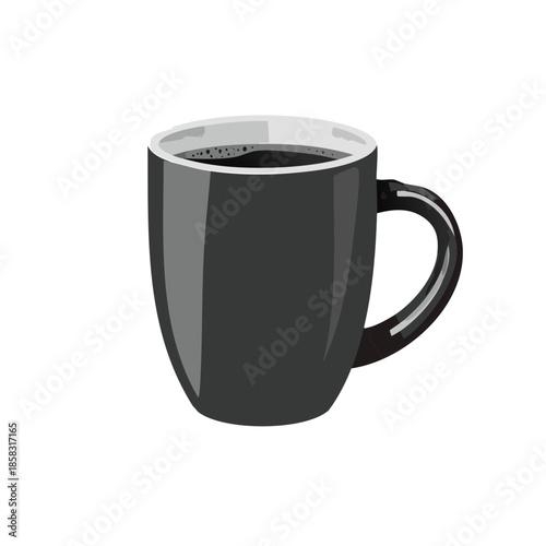Black Coffee Cup Illustration Warm Drink Dark Brew Mug Caffeine Beverage Relaxation