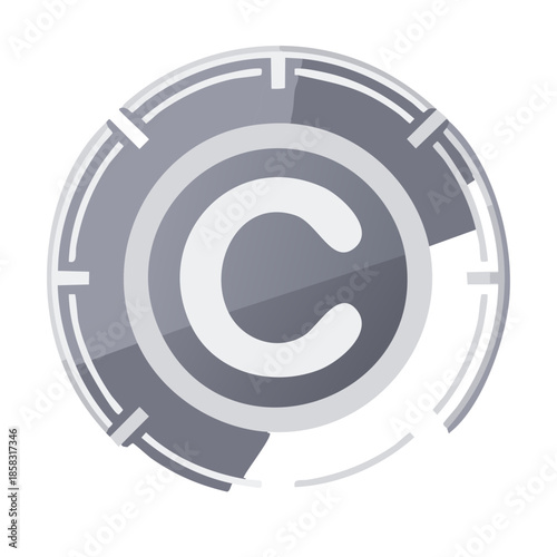 Copyright Symbol Abstract Gray Creative Sign Circular License Creative Common