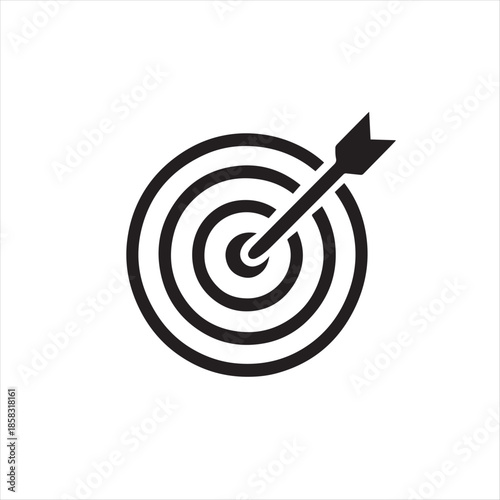 “Target Icon with Arrow Hitting Bullseye”