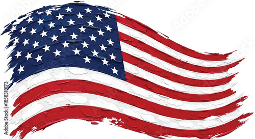 American flag waving in the wind, stars and stripes, patriotic symbol, national emblem, united states flag